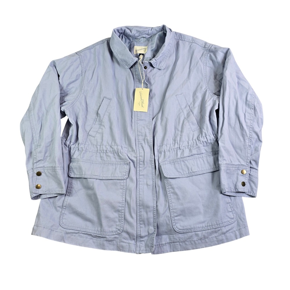 Universal Thread Utility Jacket Womens XXL Blue Cotton Canvas Field Coat New